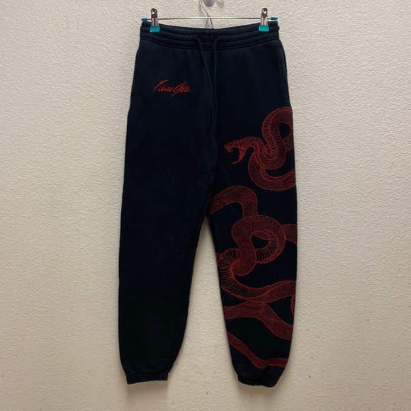 I.AM.GIA Pants - I.AM.GIA Black Astrea Snake Sweatpants Small